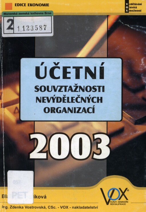 Účetní souvztažnosti nevýdělečných organizací