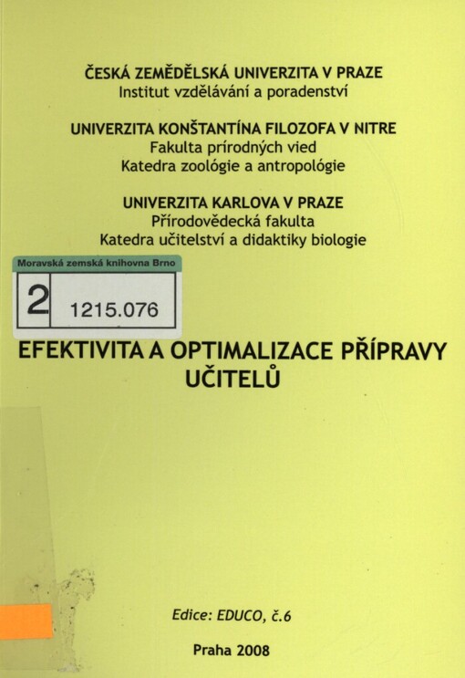 Efektivita a optimalizace přípravy učitelů
