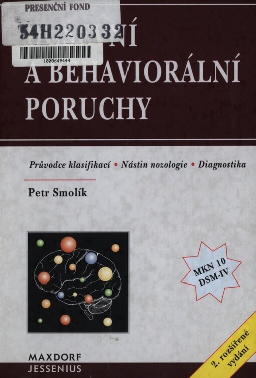 Duševní a behaviorální poruchy: průvodce klasifikací, nástin nozologie, diagnostika