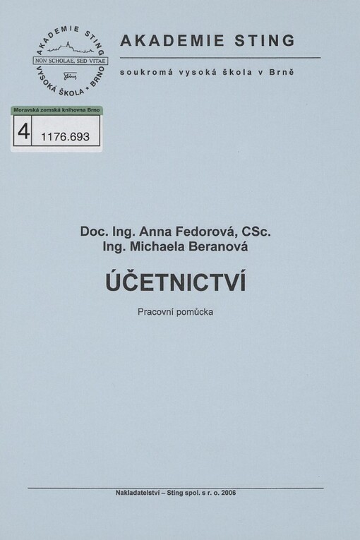 Účetnictví: pracovní pomůcka, Vyd. 1.