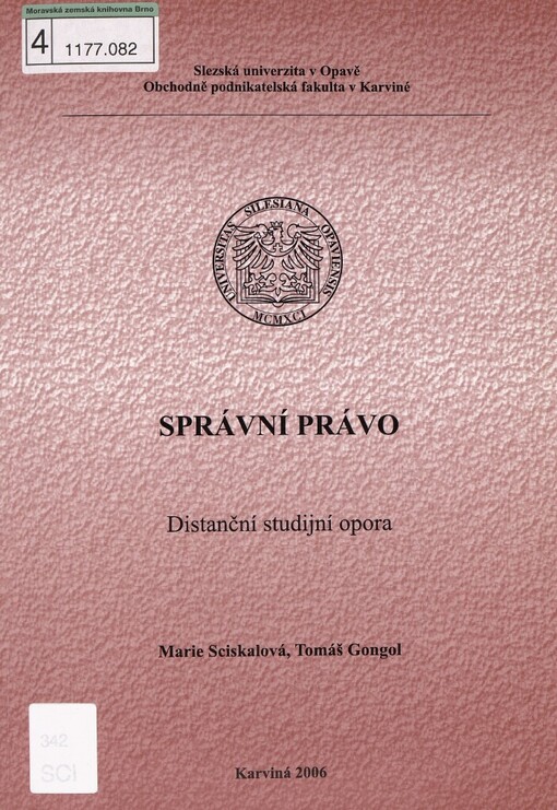 Správní právo: distanční studijní opora