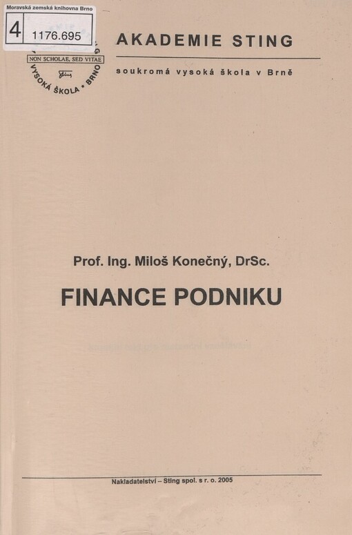 Finance podniku: studijní text pro distanční vzdělávání
