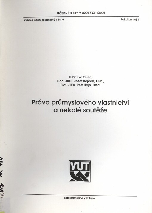 Právo průmyslového vlastnictví a nekalé soutěže