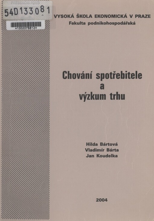 Chování spotřebitele a výzkum trhu