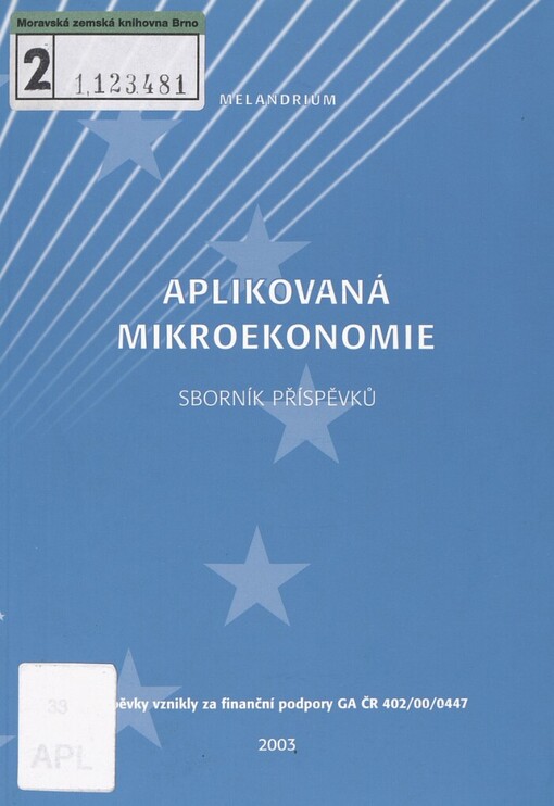 Aplikovaná mikroekonomie: sborník příspěvků