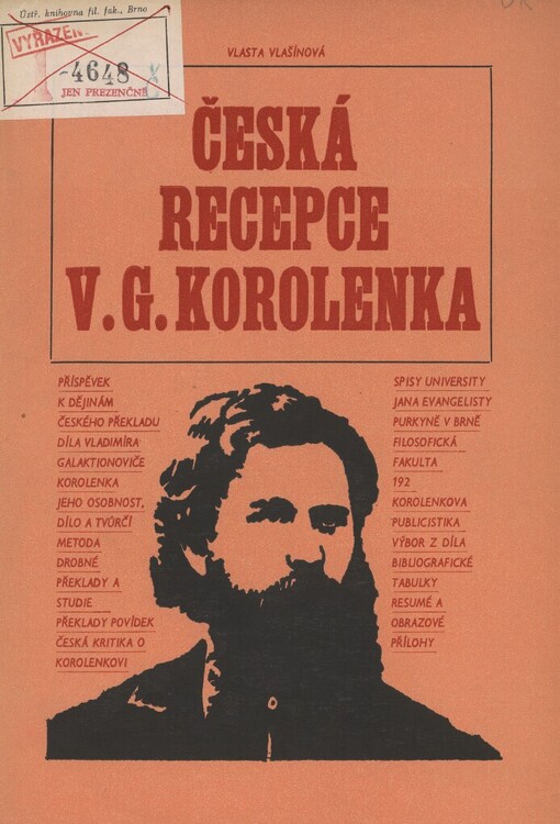 Česká recepce V.G. Korolenka :Příspěvek k dějinám českého překladu