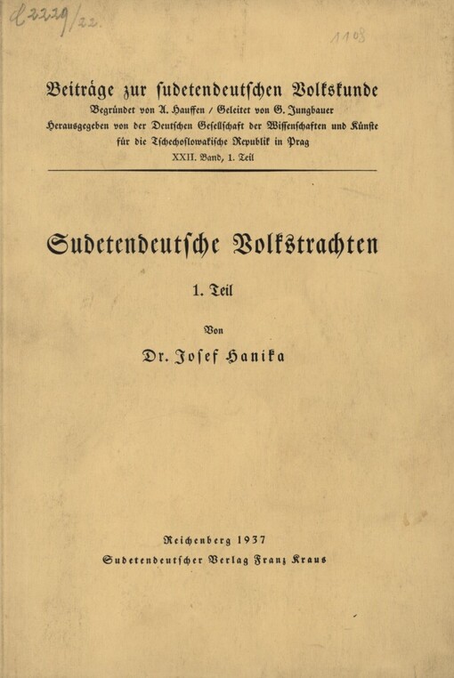 Sudetendeutsche Volkstrachten.1,Grundlagen der weiblichen Tracht.