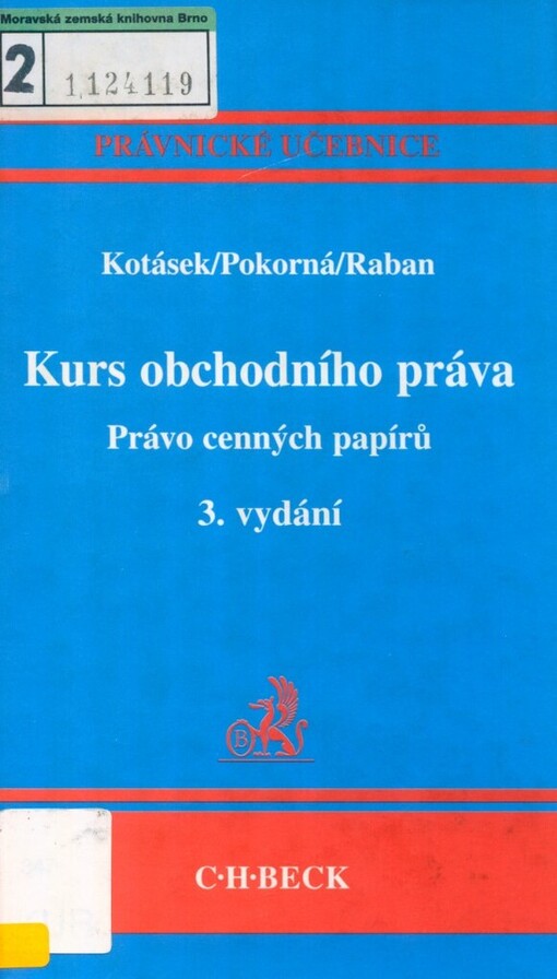 Kurs obchodního práva: právo cenných papírů