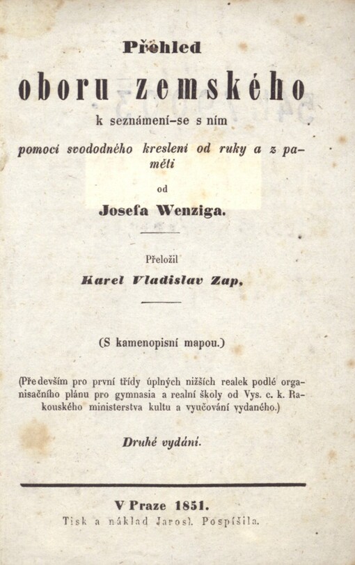Přehled oboru zemského k seznámení-se s ním pomocí svobodného kreslení od ruky a z paměti