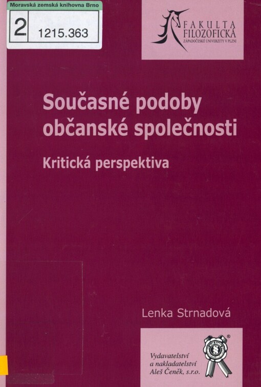 Současné podoby občanské společnosti: kritická perspektiva