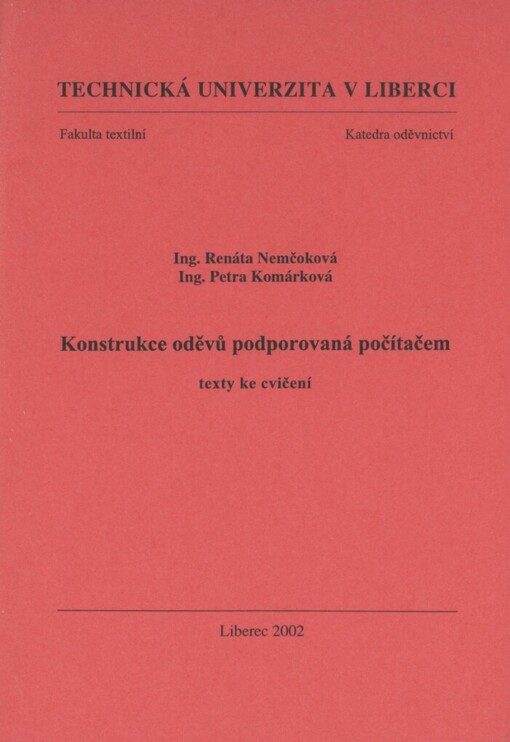 Konstrukce oděvů podporovaná počítačem :texty ke cvičení