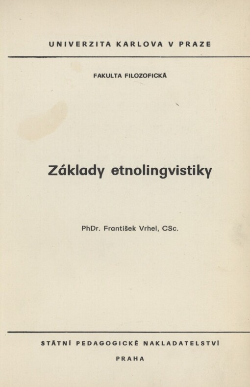 Základy etnolingvistiky