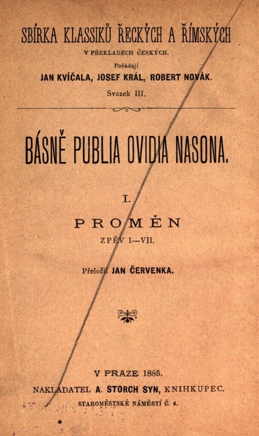 Básně Publia Ovidia Nasona.I,Proměn zpěv I.-VII.