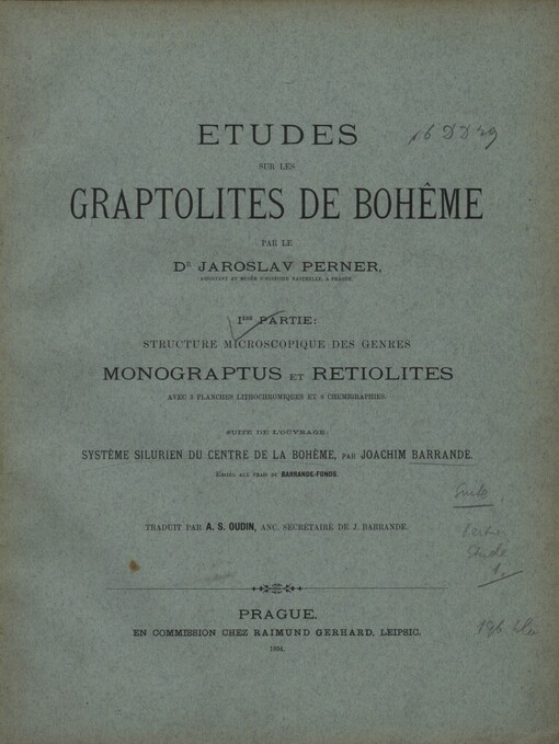 Etudes sur les graptolites de Bohême