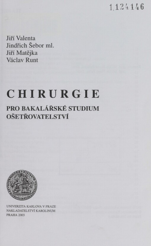 Chirurgie pro bakalářské studium ošetřovatelství