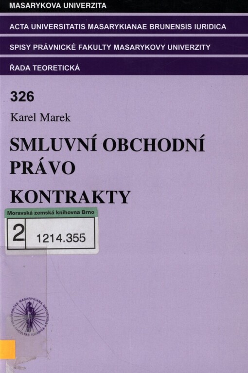 Smluvní obchodní právo: kontrakty