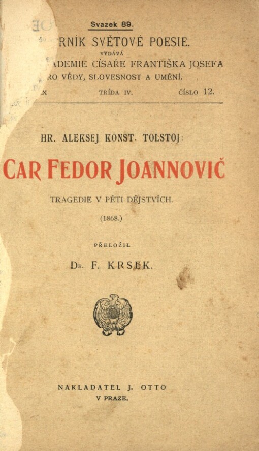 Car Fedor Joannovič :tragedie v 5 dějstvích : [1868]