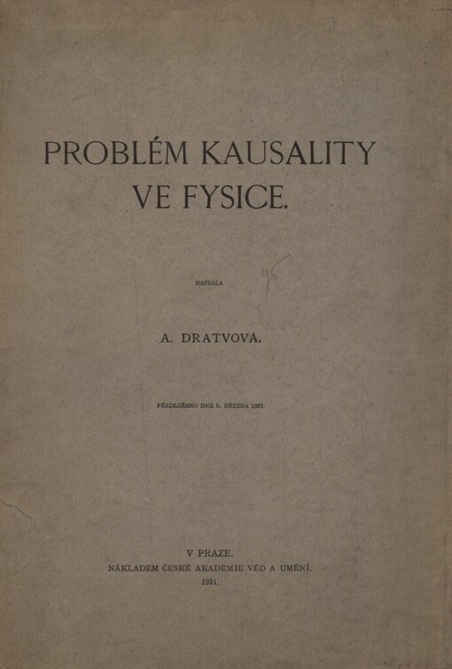 Problém kausality ve fysice :Předloženo dne 6. března 1931