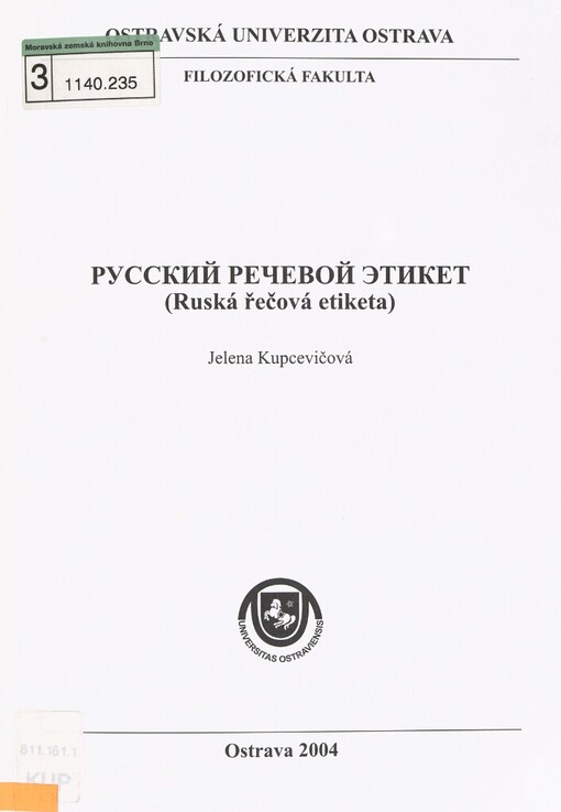 Russkij rečevoj etiket =: Ruská řečová etiketa