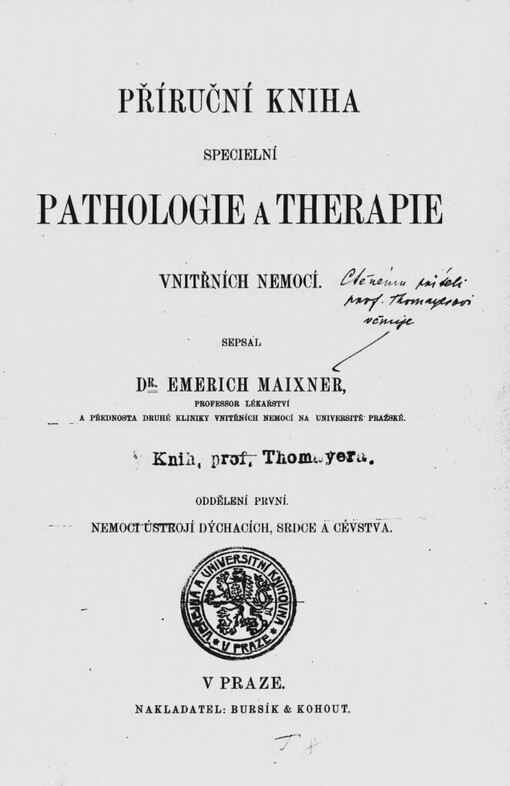 Příruční kniha specielní pathologie a therapie vnitřních nemocí