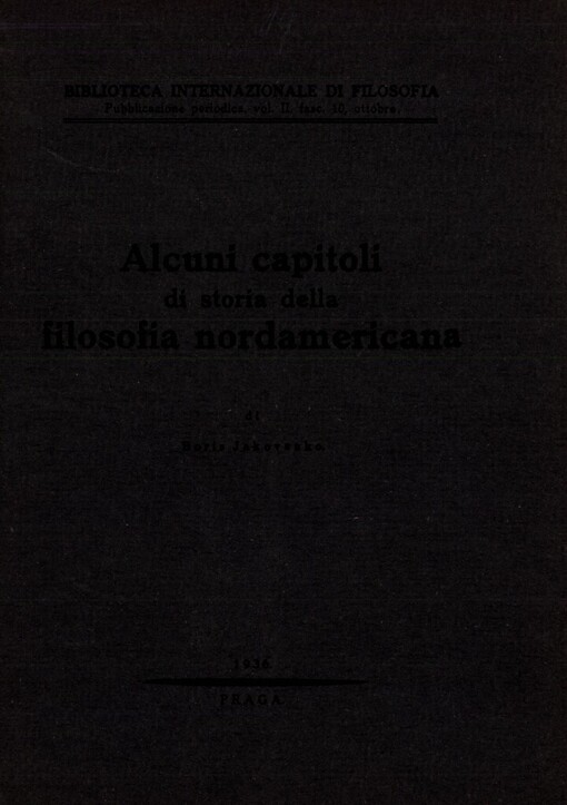 Alcuni capitoli di storia della filosofia nordamericana