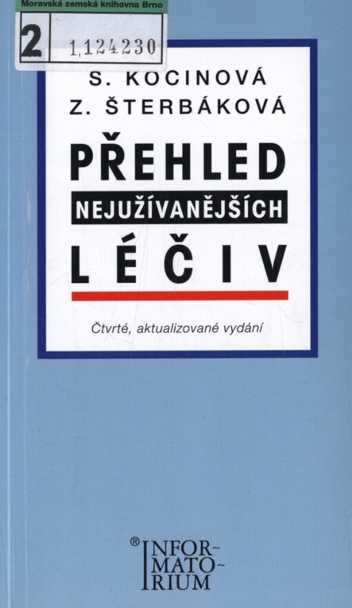 Přehled nejužívanějších léčiv: příručka pro střední zdravotnické školy
