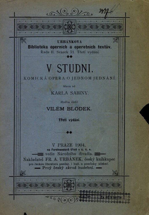 V studni :komická opera o jednom jednání, 3. vyd.