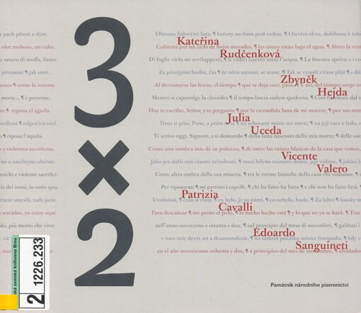 3 x 2: básnická antologie = antología poética = antologia di poesia