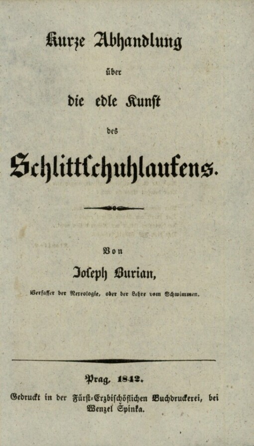 Kurze Abhandlung über die edle Kunst des Schlittschuhlaufens