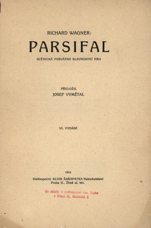 Parsifal :scénická posvátná slavnostní hra