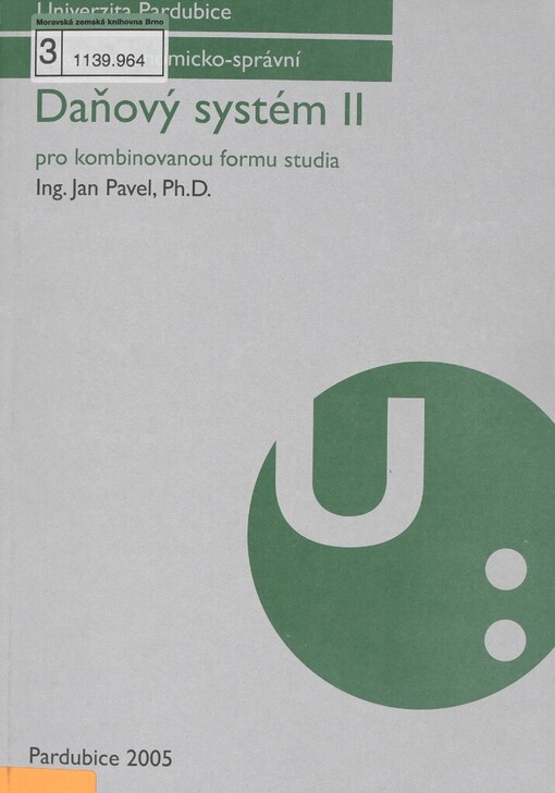 Daňový systém: pro kombinovanou formu studia