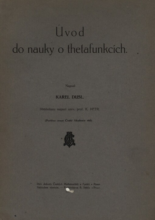 Úvod do nauky o thetafunkcích