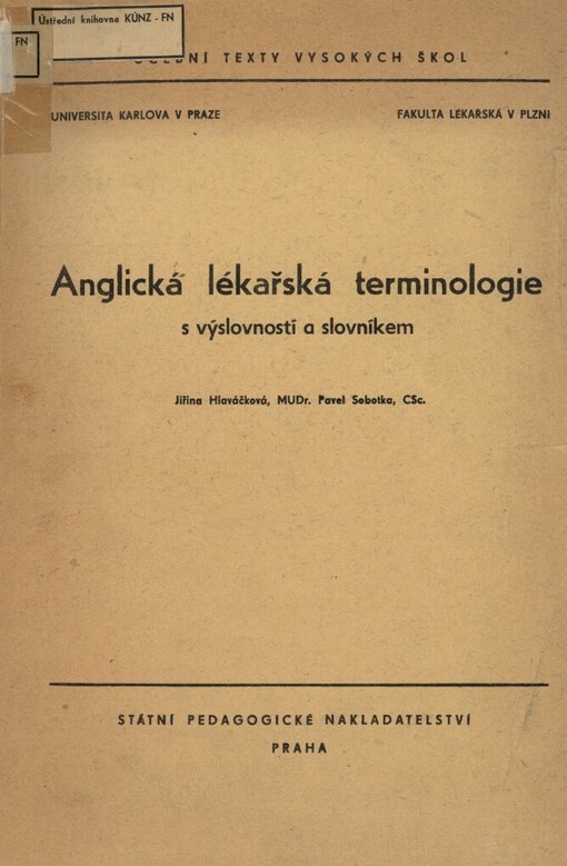 Anglická lékařská terminologie s výslovností a slovníkem