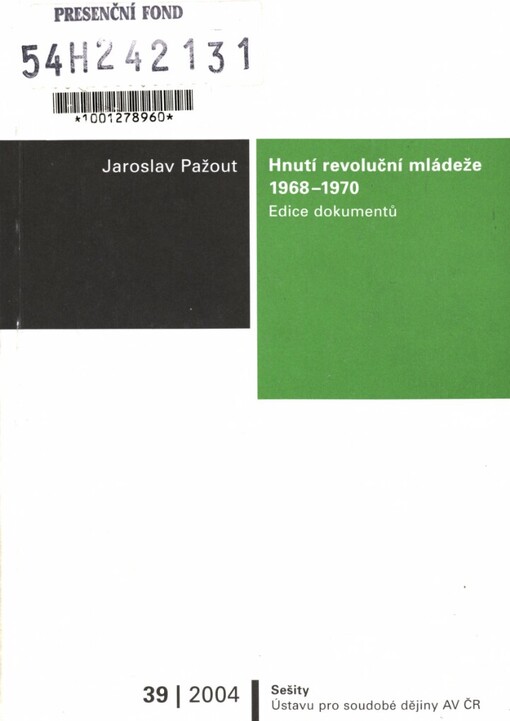 Hnutí revoluční mládeže 1968-1970 :edice dokumentů