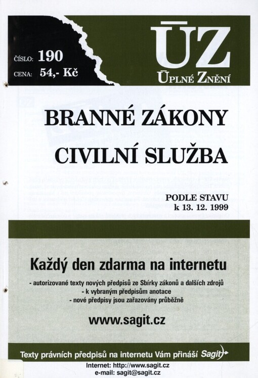 Branné zákony ;Civilní služba : podle stavu k 13.12.1999