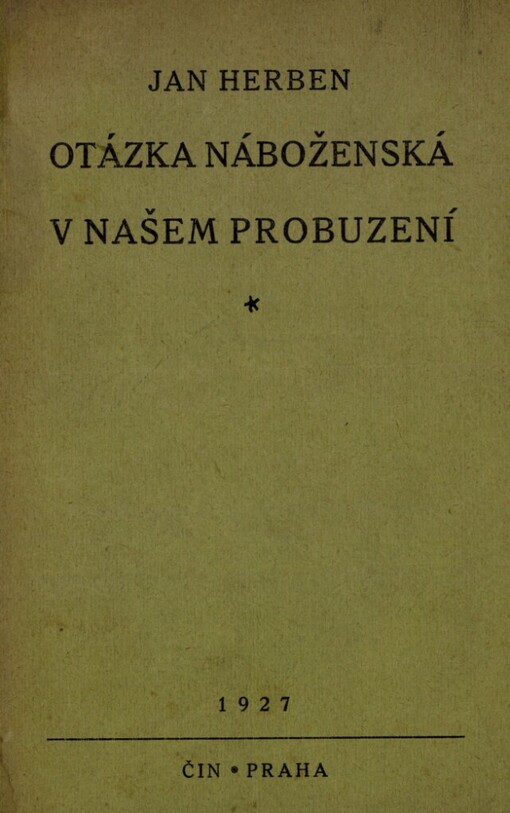 Otázka náboženská v našem probuzení