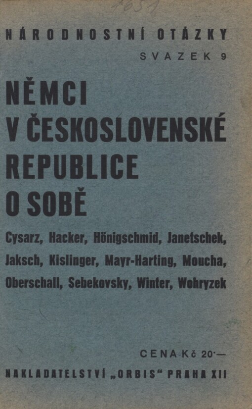 Němci v Československé republice o sobě