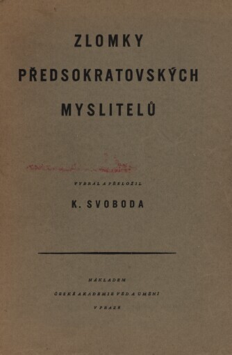 Zlomky předsokratovských myslitelů