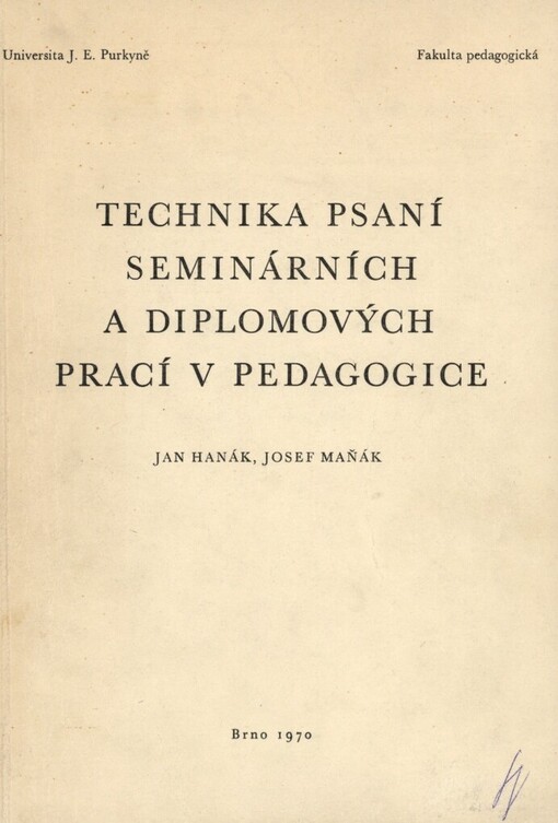 Technika psaní seminárních a diplomových prací v pedagogice