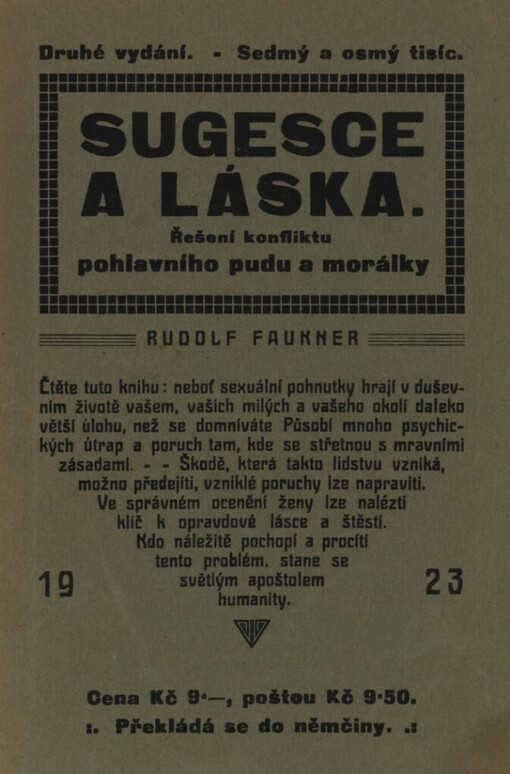 Sugesce a láska :řešení konfliktu pohlavního pudu a morálky