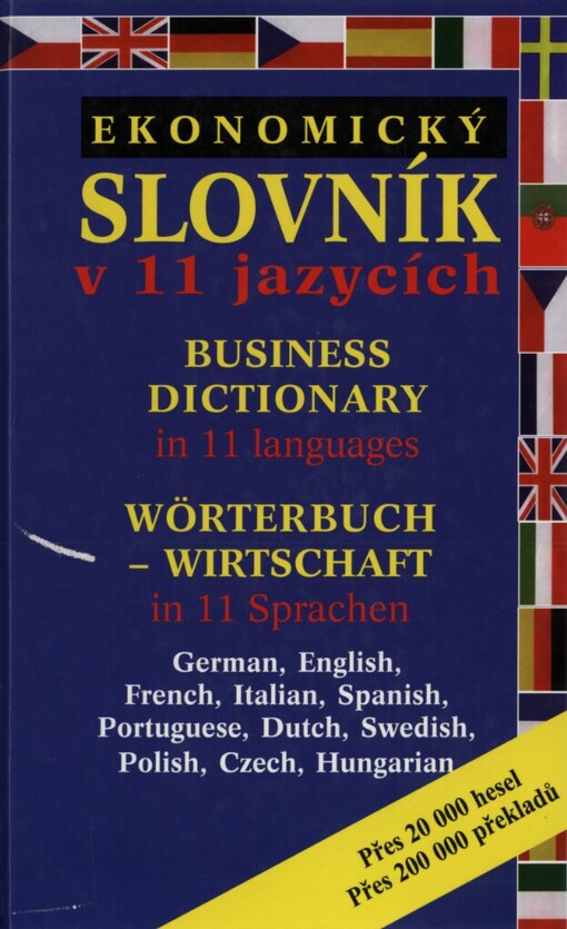 Ekonomický slovník v 11 jazycích: [German, English, French, Italian, Spanish, Portuguese, Dutch, Swedish, Polish, Czech, Hungarian]