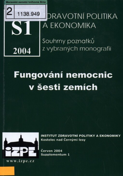 Fungování nemocnic v šesti zemích :zpráva pro Nejvyšší účetní dvůr Francie