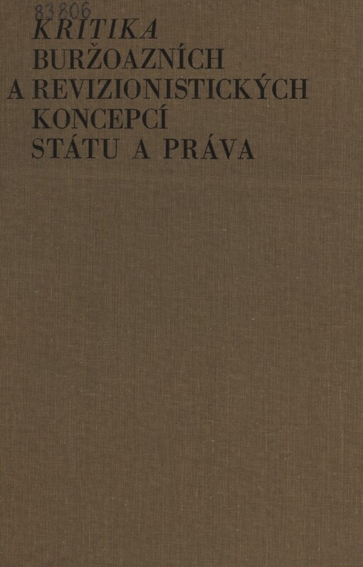 Kritika buržoazních a revizionistických koncepcí státu a práva