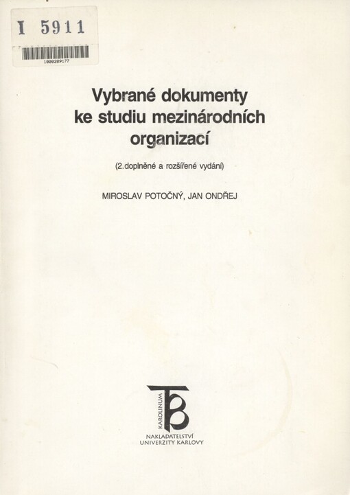 Vybrané dokumenty ke studiu mezinárodních organizací