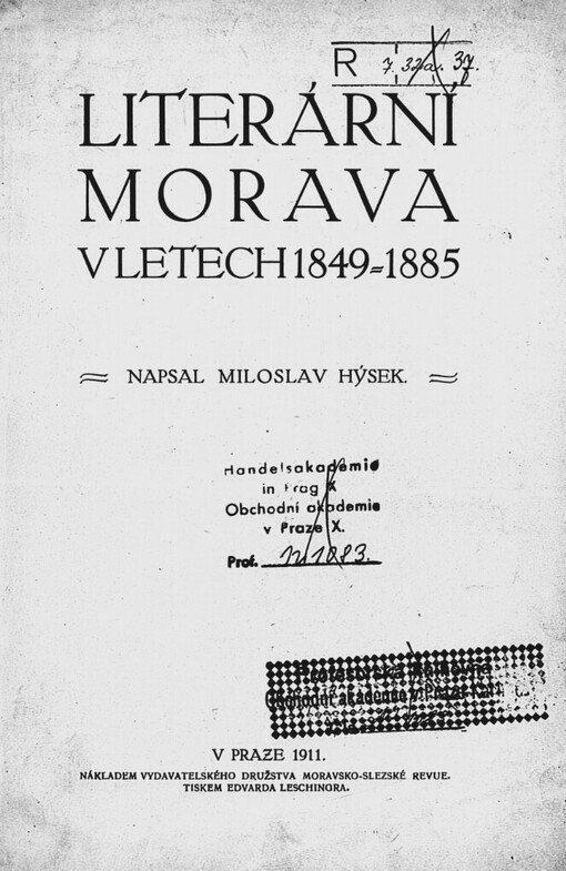 Literární Morava v letech 1849-1885
