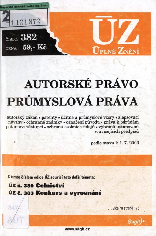 Autorské právo: Průmyslová práva : podle stavu k 1.7.2003