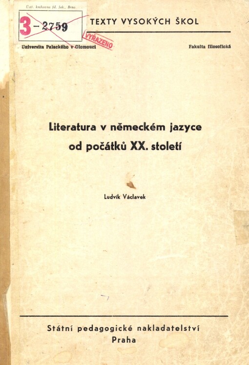 Literatura v německém jazyce od počátků 20. století