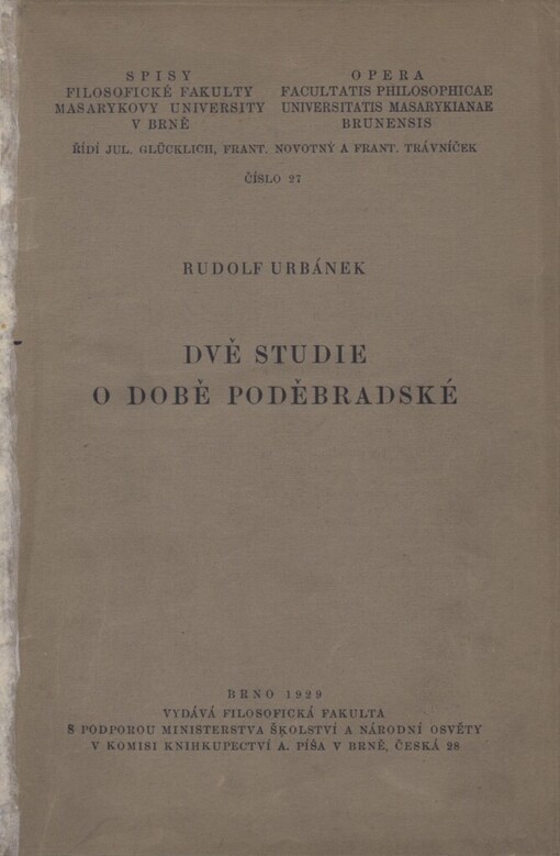 Dvě studie o době poděbradské