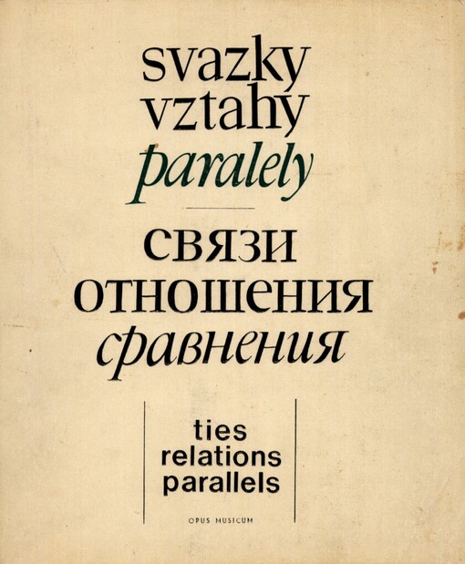 Svazky, vztahy, paralely :Ruská a česká hudba : [Sborník]