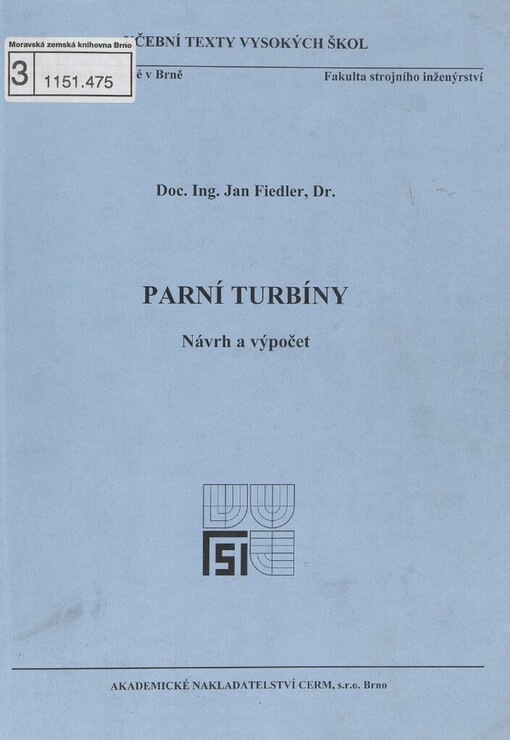 Parní turbíny :návrh a výpočet